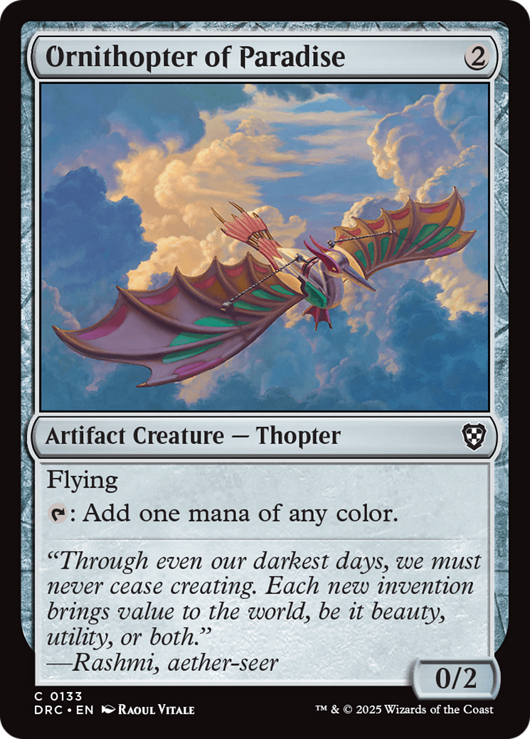 Ornithopter of Paradise [Aetherdrift Commander] | Black Swamp Games