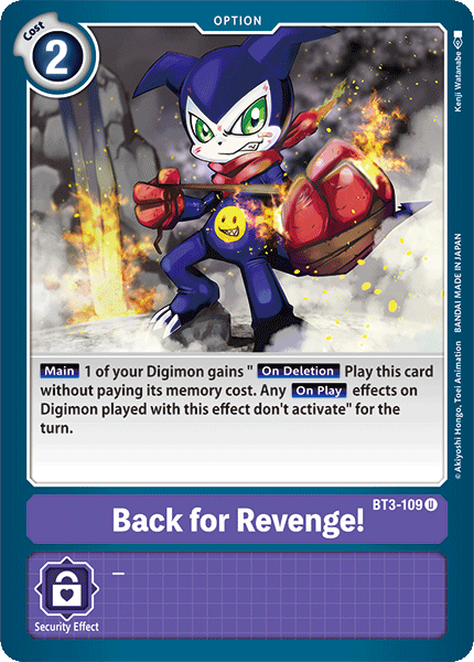 Back for Revenge! [BT3-109] [Release Special Booster Ver.1.0] | Black Swamp Games