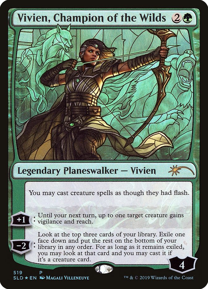 Vivien, Champion of the Wilds (Stained Glass) [Secret Lair Drop Promos] | Black Swamp Games