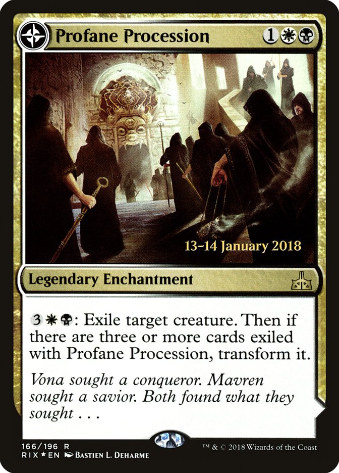 Profane Procession // Tomb of the Dusk Rose [Rivals of Ixalan Prerelease Promos] | Black Swamp Games