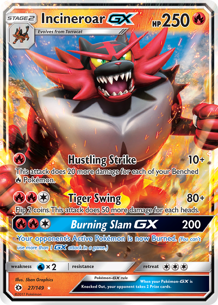 Incineroar GX (27/149) [Sun & Moon: Base Set] | Black Swamp Games