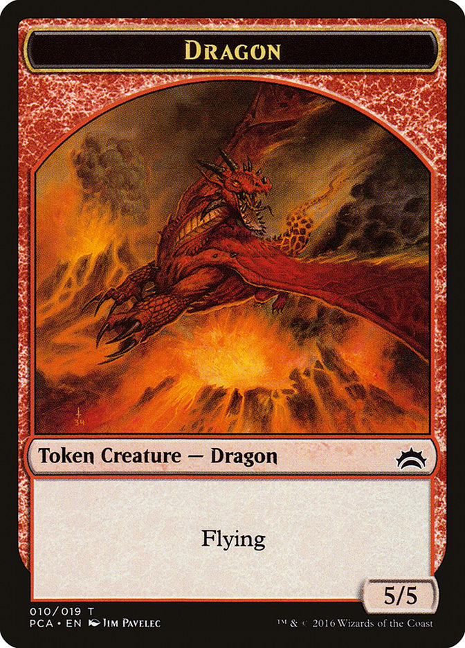 Dragon // Saproling Double-Sided Token [Planechase Anthology Tokens] | Black Swamp Games