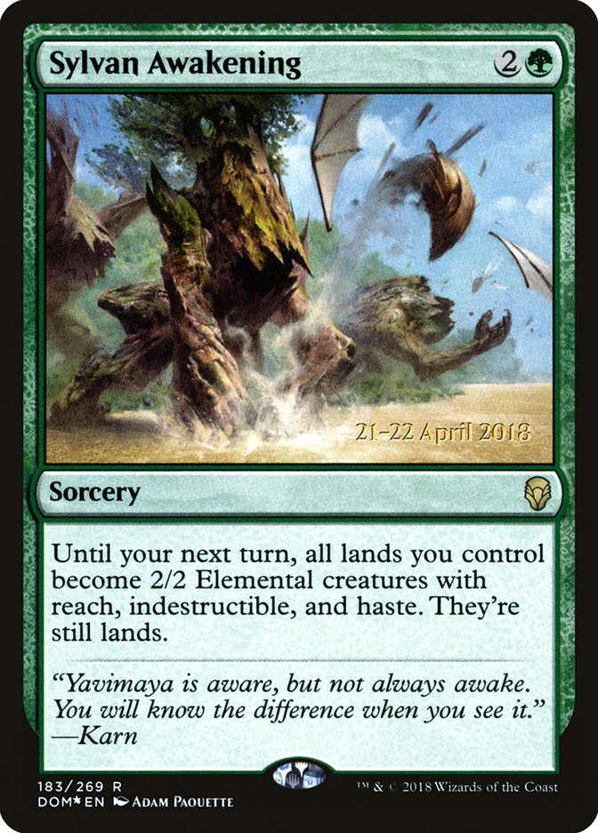 Sylvan Awakening [Dominaria Prerelease Promos] | Black Swamp Games