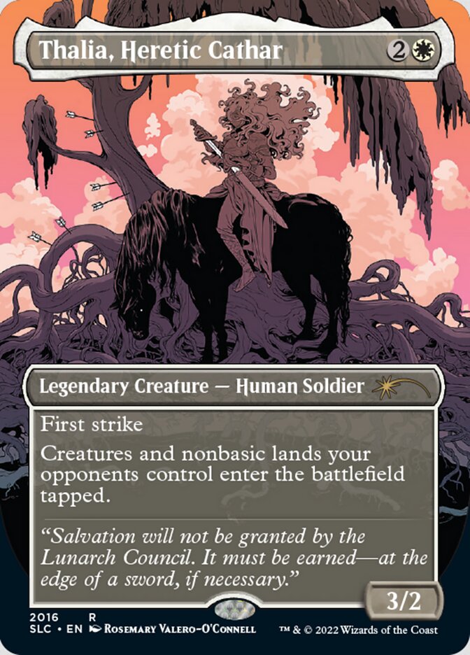 Thalia, Heretic Cathar (Borderless) [Secret Lair Countdown Kit] | Black Swamp Games