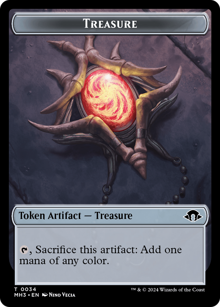 Dragon // Treasure Double-Sided Token [Modern Horizons 3 Commander Tokens] | Black Swamp Games