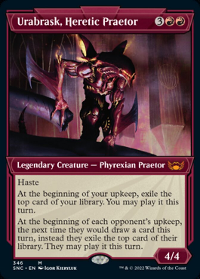 Urabrask, Heretic Praetor (Showcase Art Deco) [Streets of New Capenna] | Black Swamp Games