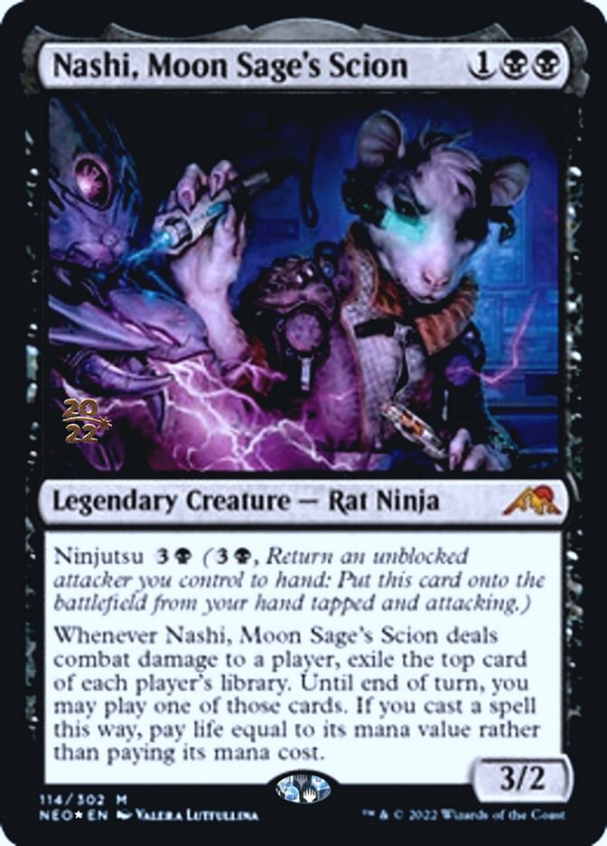 Nashi, Moon Sage's Scion [Kamigawa: Neon Dynasty Prerelease Promos] | Black Swamp Games