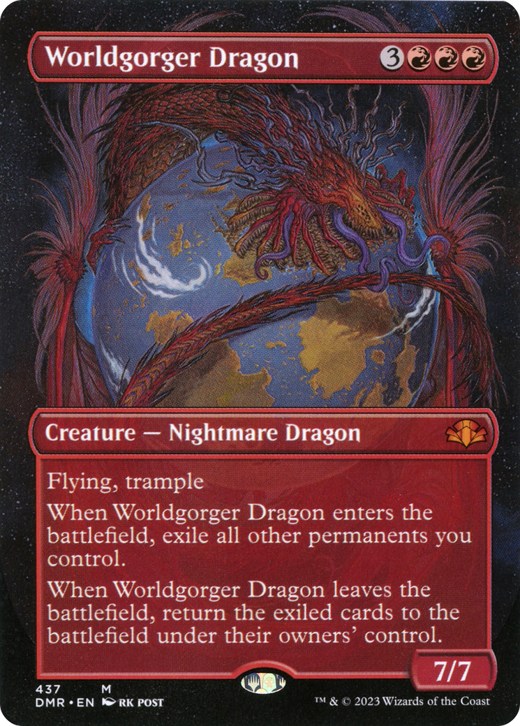 Worldgorger Dragon (Borderless Alternate Art) [Dominaria Remastered] | Black Swamp Games