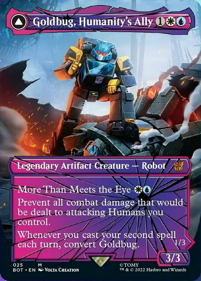 Goldbug, Humanity's Ally // Goldbug, Scrappy Scout (Shattered Glass) [Transformers] | Black Swamp Games