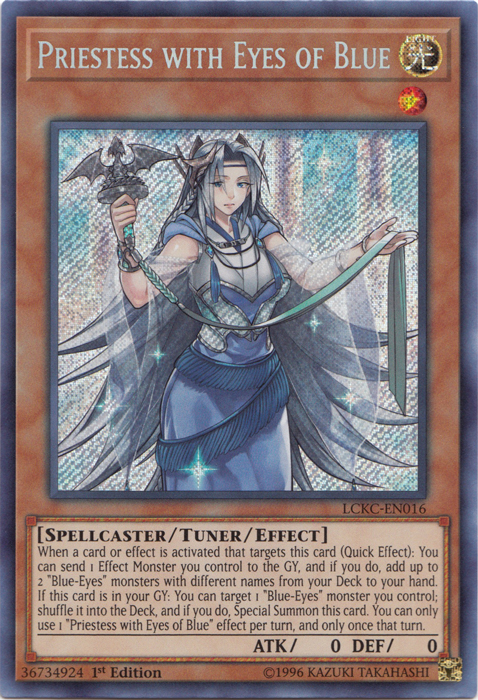Priestess with Eyes of Blue [LCKC-EN016] Secret Rare | Black Swamp Games