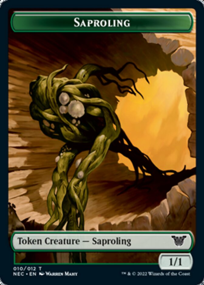 Saproling // Spirit (002) Double-Sided Token [Kamigawa: Neon Dynasty Commander Tokens] | Black Swamp Games
