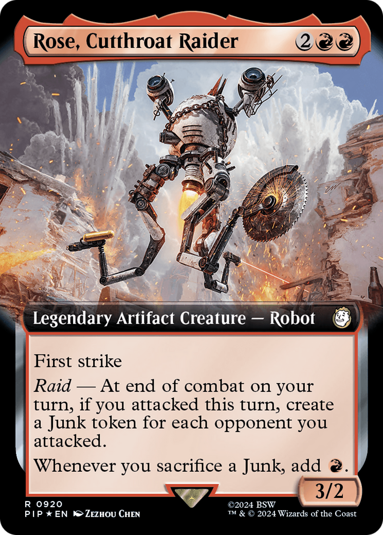 Rose, Cutthroat Raider (Extended Art) (Surge Foil) [Fallout] | Black Swamp Games