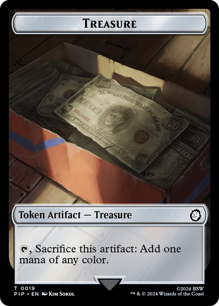 Treasure (0019) // Warrior Double-Sided Token [Fallout Tokens] | Black Swamp Games