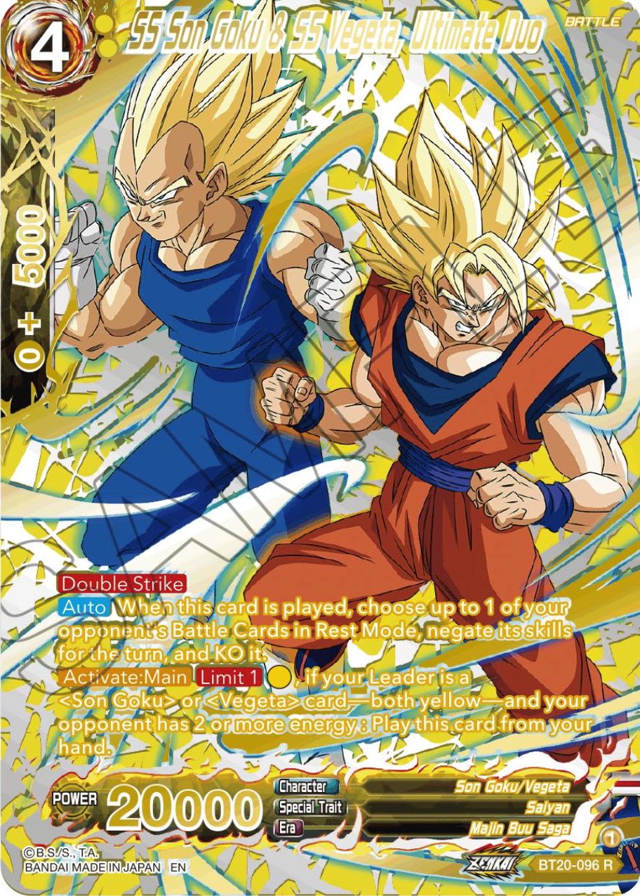 SS Son Goku & SS Vegeta, Ultimate Duo (Gold-Stamped) (BT20-096) [Power Absorbed] | Black Swamp Games