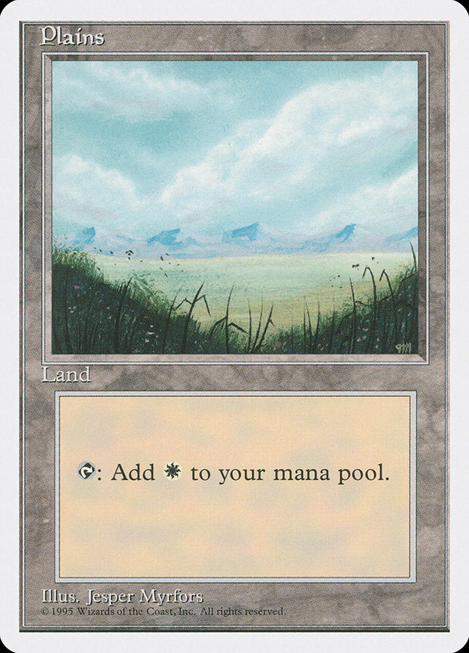 Plains (No Trees / Signature on Right) [Fourth Edition] | Black Swamp Games