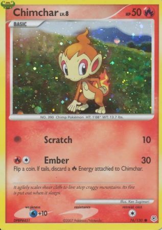 Chimchar (76/130) (Cosmos Holo) [Diamond & Pearl: Base Set] | Black Swamp Games
