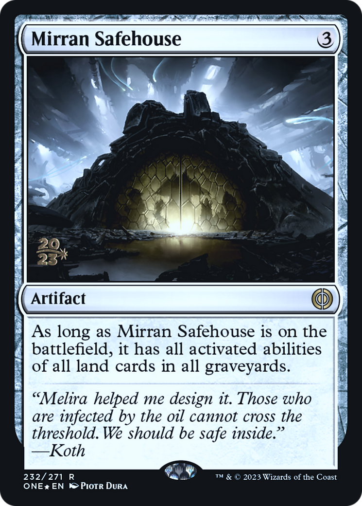 Mirran Safehouse [Phyrexia: All Will Be One Prerelease Promos] | Black Swamp Games