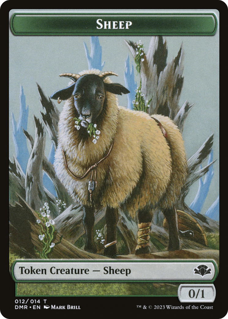 Sheep Token [Dominaria Remastered Tokens] | Black Swamp Games