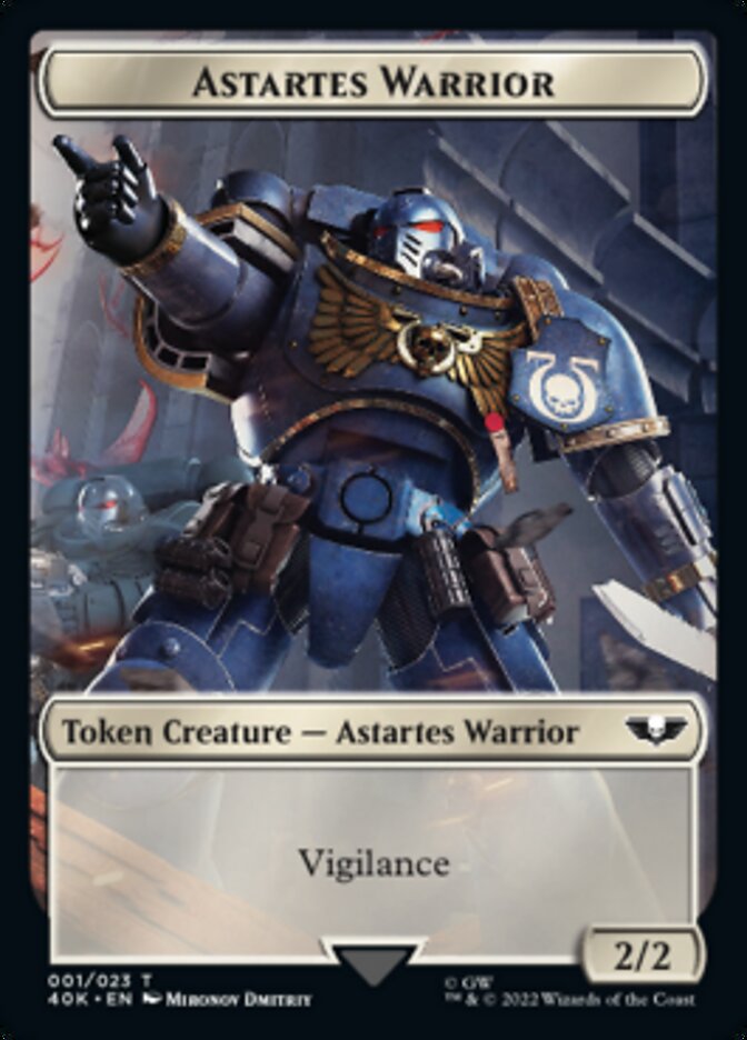 Astartes Warrior // Clue Double-Sided Token (Surge Foil) [Warhammer 40,000 Tokens] | Black Swamp Games