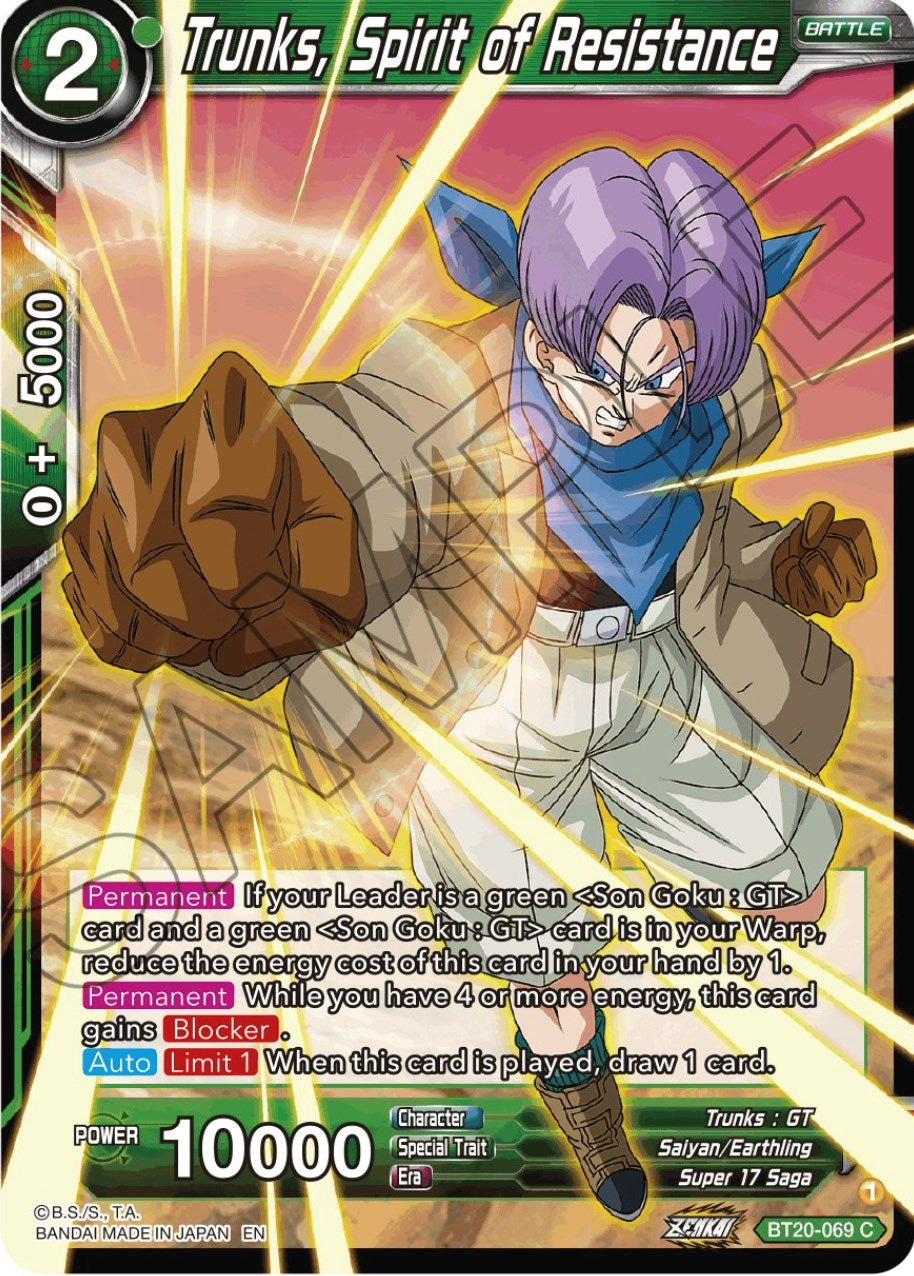 Trunks, Spirit of Resistance (BT20-069) [Power Absorbed] | Black Swamp Games