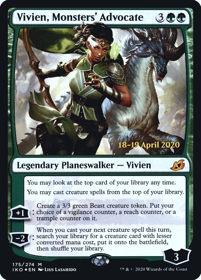 Vivien, Monsters' Advocate [Ikoria: Lair of Behemoths Prerelease Promos] | Black Swamp Games