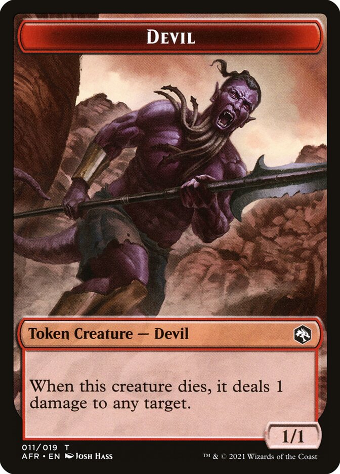 Devil // Zariel, Archduke of Avernus Emblem Double-Sided Token [Dungeons & Dragons: Adventures in the Forgotten Realms Tokens] | Black Swamp Games