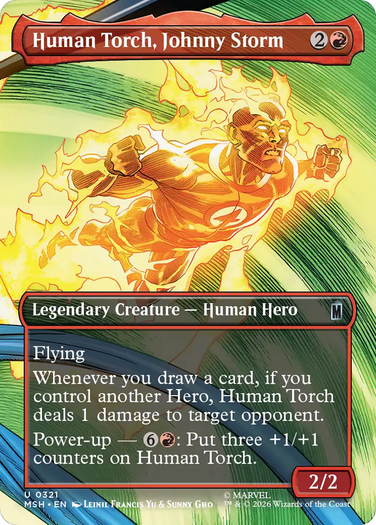 Human Torch, Johnny Storm (Borderless) [Marvel Super Heroes] | Black Swamp Games