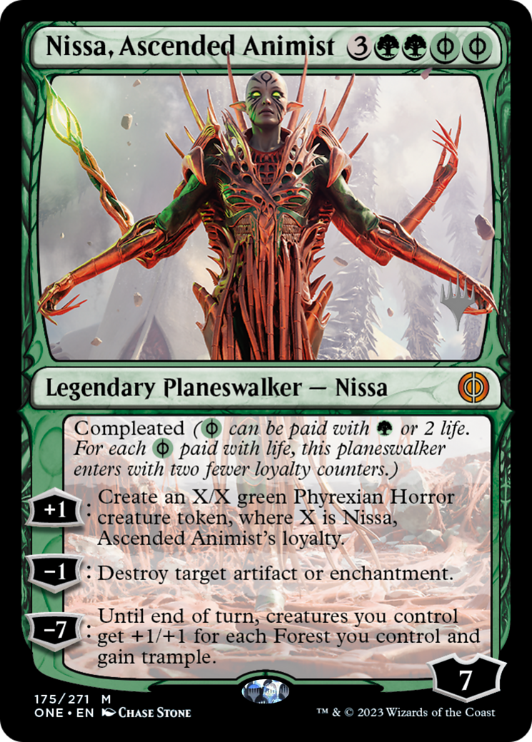 Nissa, Ascended Animist (Promo Pack) [Phyrexia: All Will Be One Promos] | Black Swamp Games