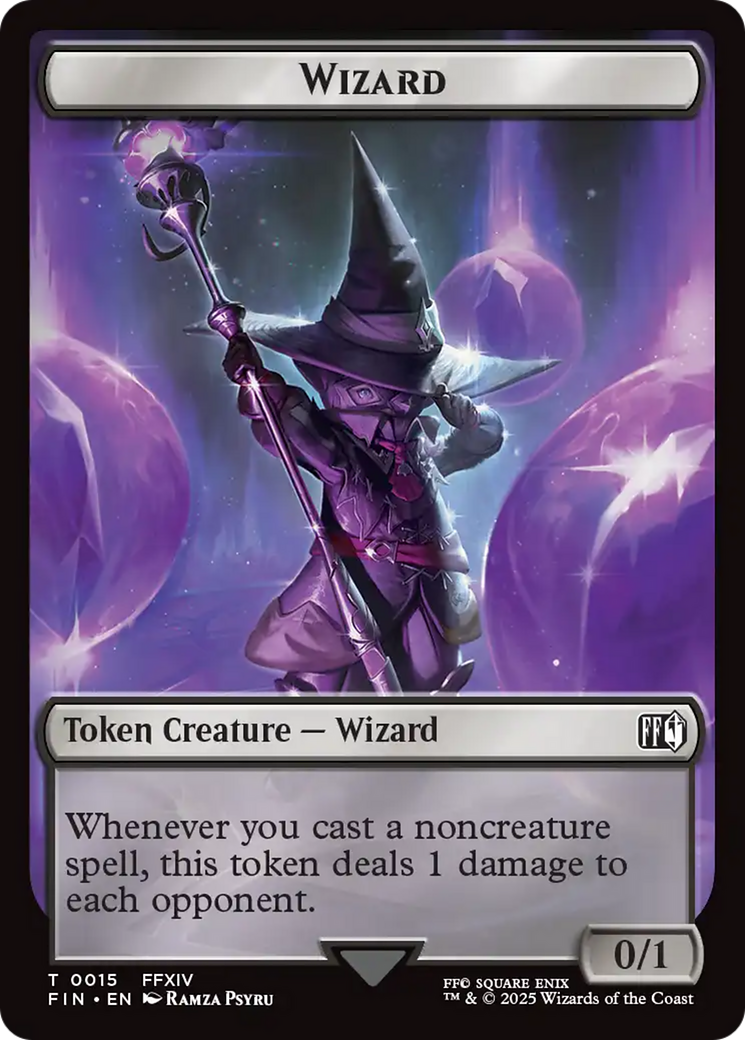Hero (0004) // Wizard (0015) Double-Sided Token [FINAL FANTASY Tokens] | Black Swamp Games