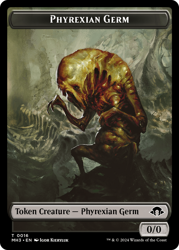 Phyrexian Germ // Phyrexian Wurm (0017) Double-Sided Token [Modern Horizons 3 Tokens] | Black Swamp Games