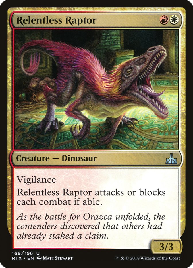 Relentless Raptor [Rivals of Ixalan] | Black Swamp Games