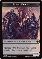 Zombie // Zombie Knight Double-Sided Token [Foundations Commander Tokens] | Black Swamp Games