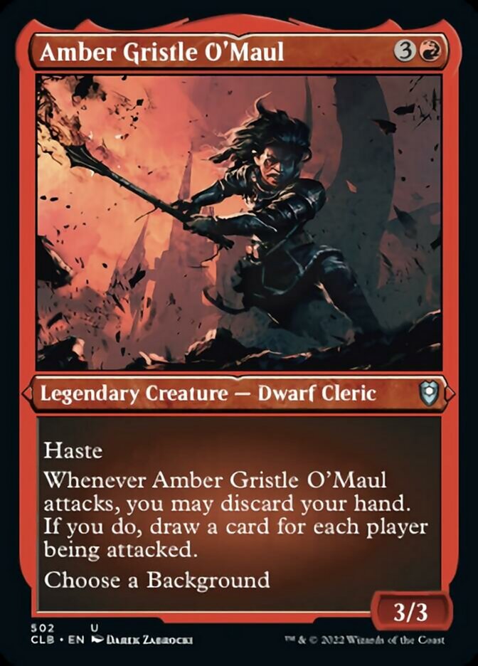 Amber Gristle O'Maul (Foil Etched) [Commander Legends: Battle for Baldur's Gate] | Black Swamp Games