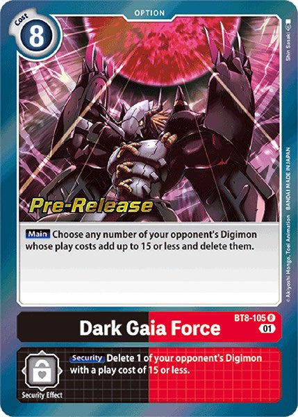 Dark Gaia Force [BT8-105] [New Awakening Pre-Release Cards] | Black Swamp Games