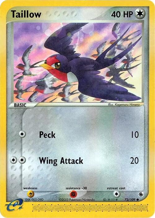 Taillow (72/109) [EX: Ruby & Sapphire] | Black Swamp Games