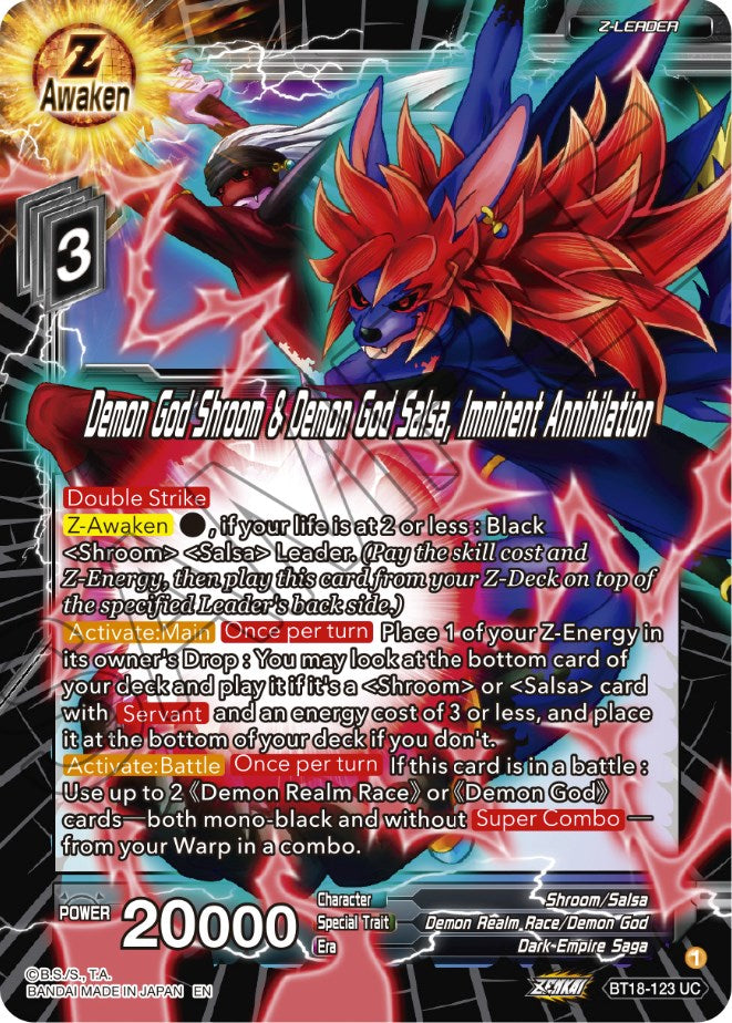 Demon God Shroom & Demon God Salsa, Imminent Annihilation (BT18-123) [Dawn of the Z-Legends] | Black Swamp Games