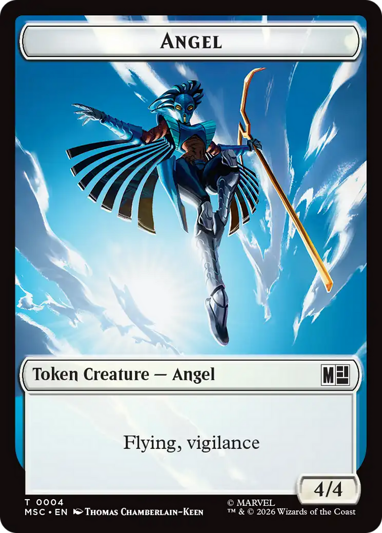 Angel (004) // Vibranium (015) Double-Sided Token [Marvel Super Heroes Commander Tokens] | Black Swamp Games
