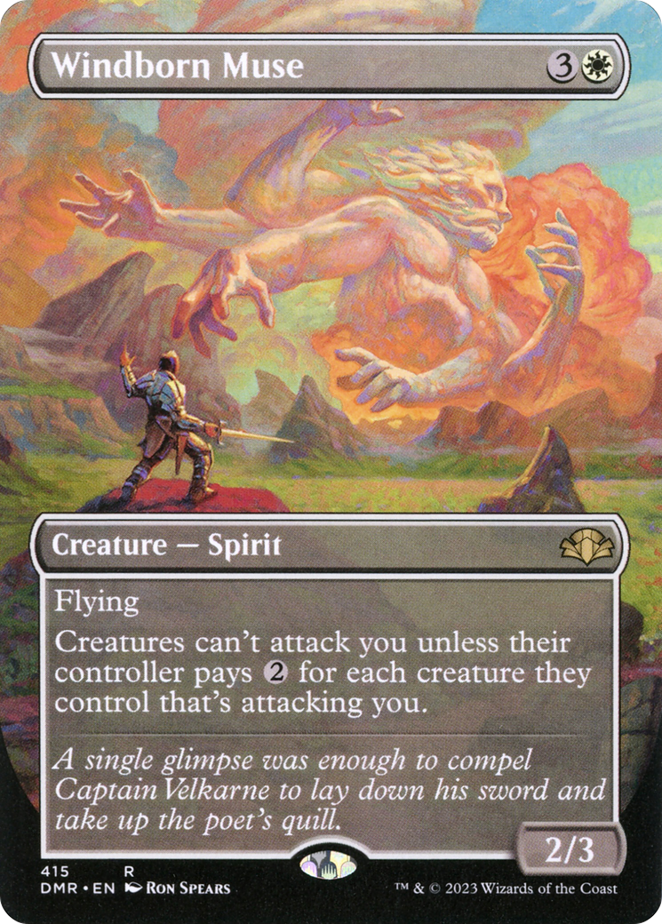 Windborn Muse (Borderless Alternate Art) [Dominaria Remastered] | Black Swamp Games