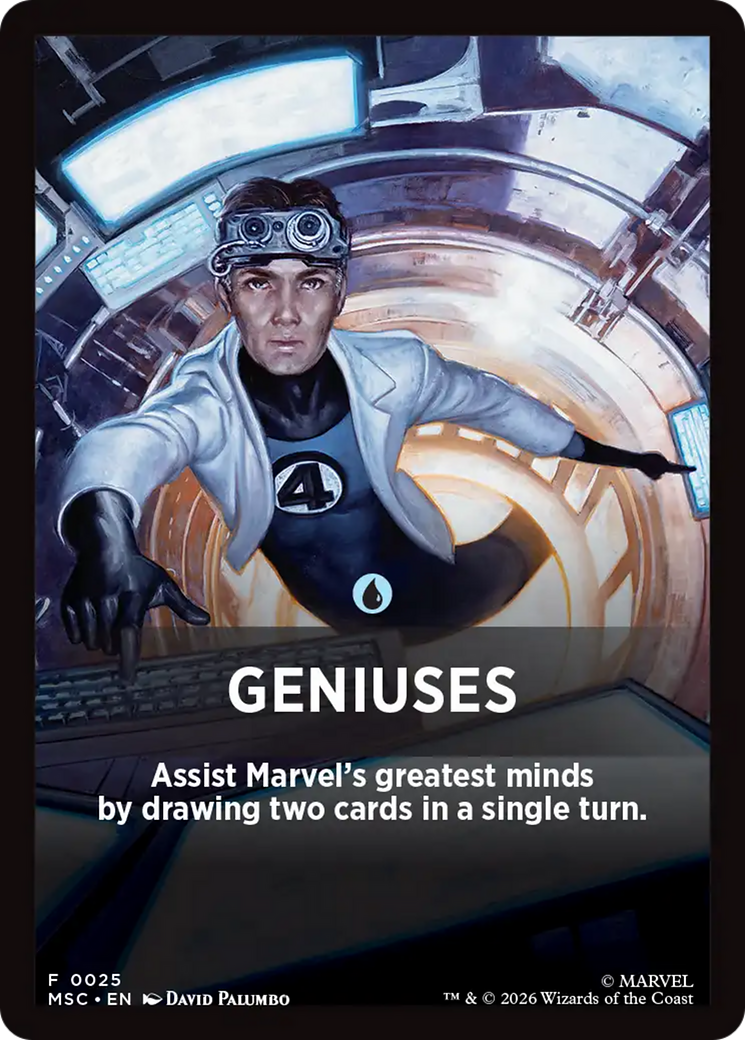 Geniuses Theme Card [Marvel Super Heroes Commander] | Black Swamp Games