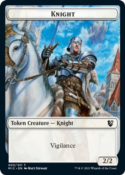 Wolf // Knight Double-Sided Token [Innistrad: Midnight Hunt Commander Tokens] | Black Swamp Games
