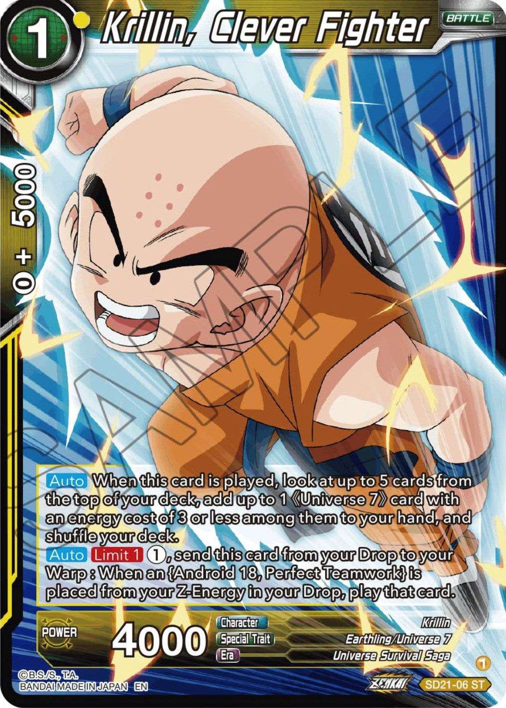 Krillin, Clever Fighter (Starter Deck Exclusive) (SD21-06) [Power Absorbed] | Black Swamp Games