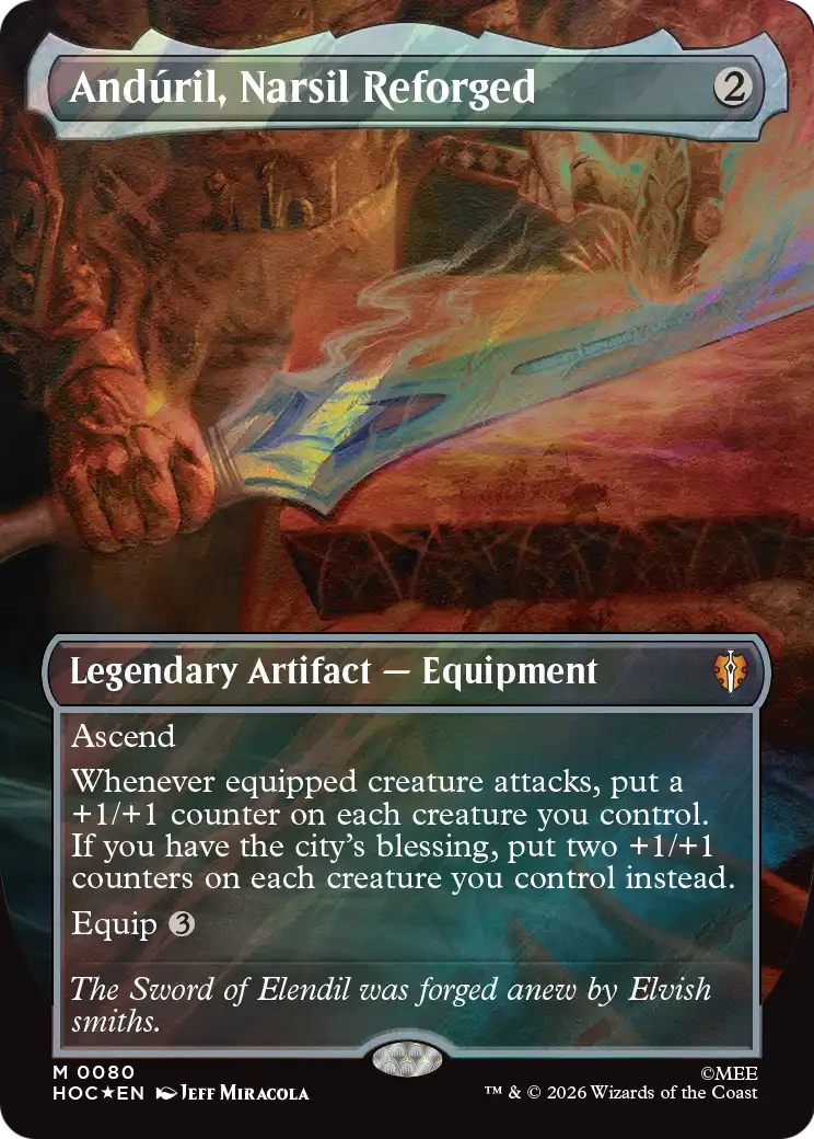 Anduril, Narsil Reforged (Borderless) (Surge Foil) [The Hobbit: Eternal-Legal] | Black Swamp Games
