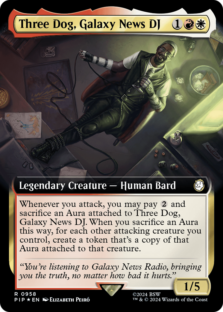 Three Dog, Galaxy News DJ (Extended Art) (Surge Foil) [Fallout] | Black Swamp Games