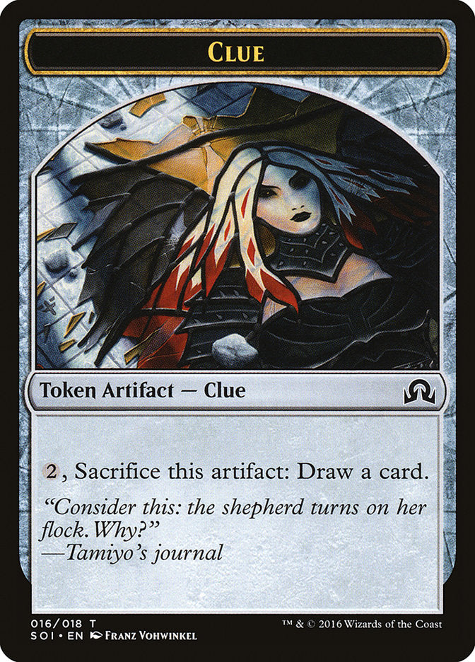 Clue Token (016/018) [Shadows over Innistrad Tokens] | Black Swamp Games