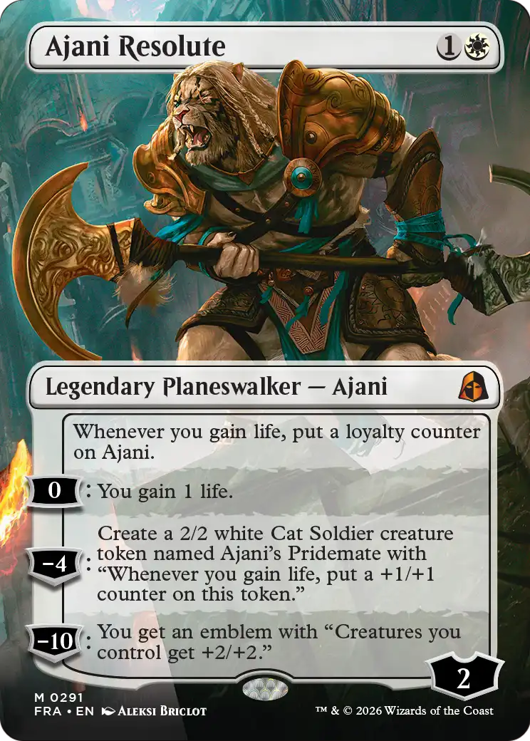 Ajani Resolute (Borderless) [Reality Fracture] | Black Swamp Games