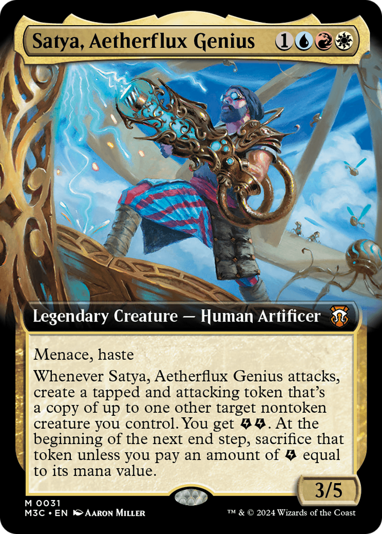 Satya, Aetherflux Genius (Extended Art) [Modern Horizons 3 Commander] | Black Swamp Games