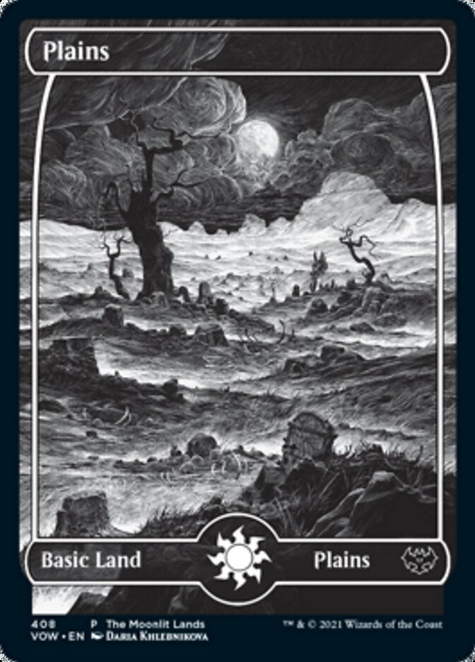 Plains (The Moonlit Lands) (Foil Etched) [Innistrad: Crimson Vow Promos] | Black Swamp Games
