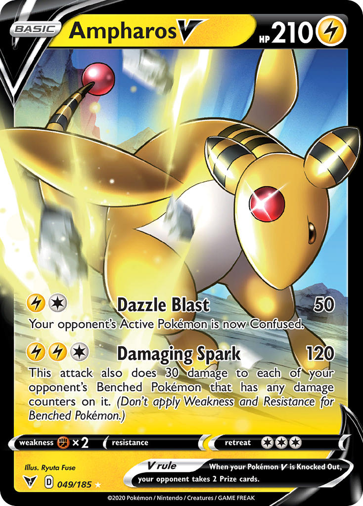 Ampharos V (049/185) [Sword & Shield: Vivid Voltage] | Black Swamp Games
