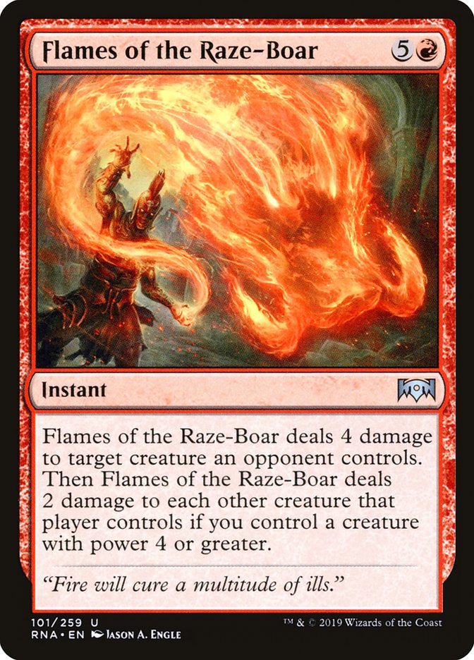 Flames of the Raze-Boar [Ravnica Allegiance] | Black Swamp Games