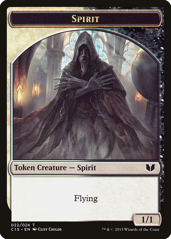 Zombie // Spirit (022) Double-Sided Token [Commander 2015 Tokens] | Black Swamp Games
